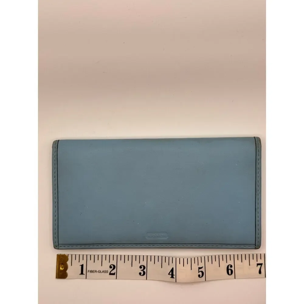 COACH Blue Leather Card Holder TBE